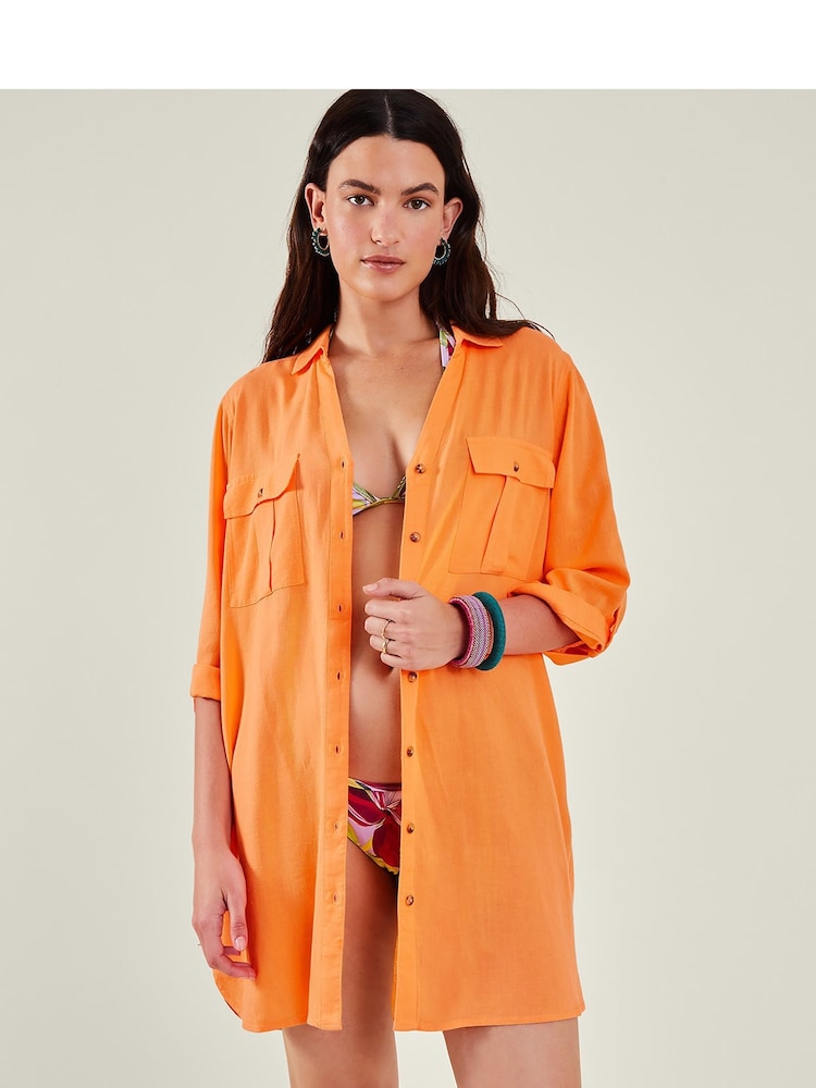 Accessorize Orange Beach Shirt - Image 1 of 4