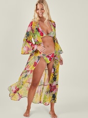 Accessorize Purple Banana Print Maxi Kaftan - Image 1 of 3