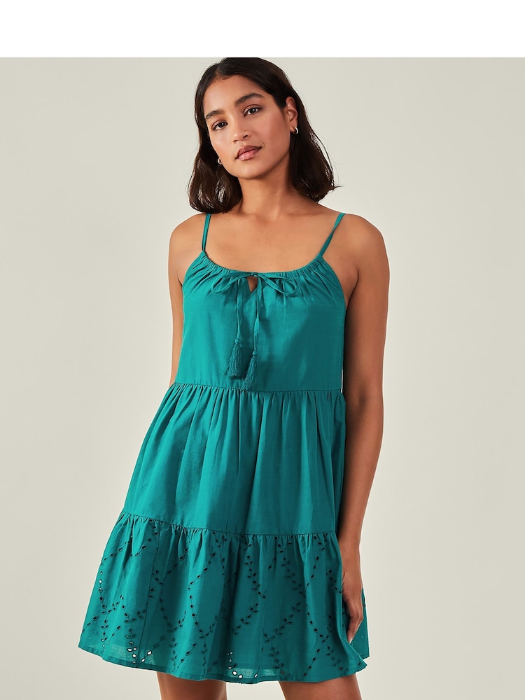 Accessorize Tiered Broderie Beach 100% Cotton Dress - صورة 1 من 4