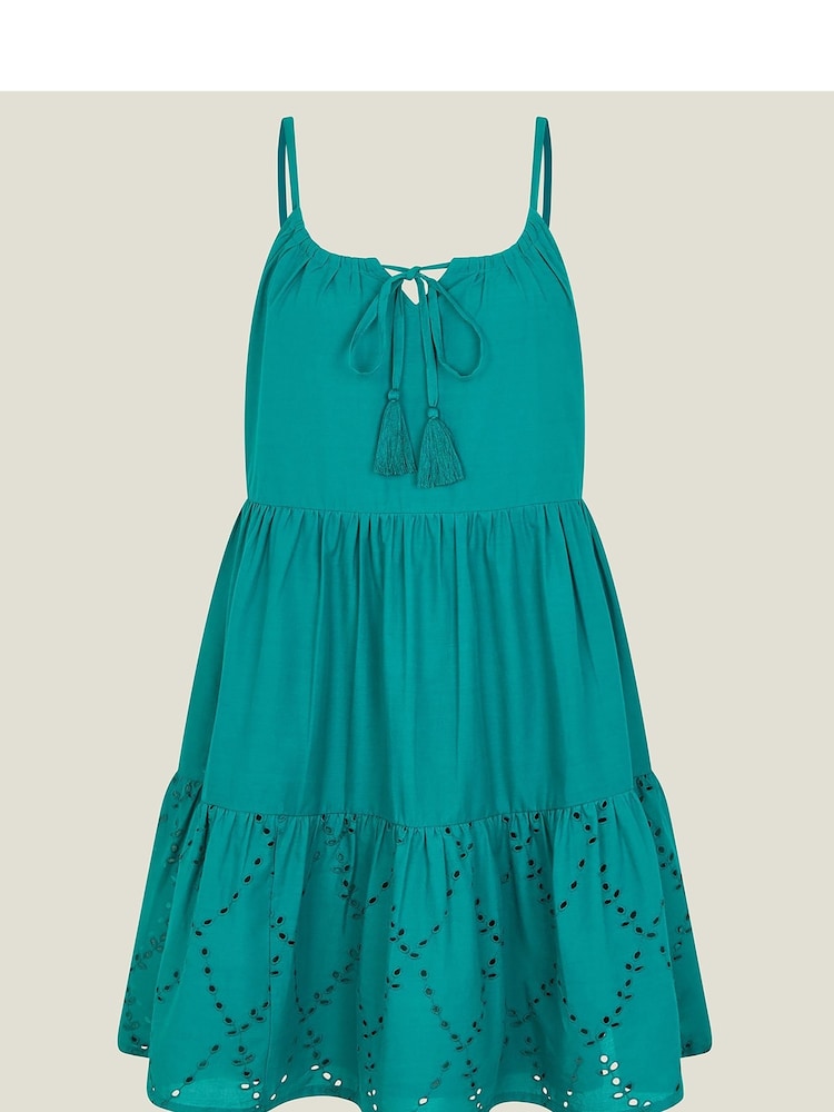 Accessorize Tiered Broderie Beach 100% Cotton Dress - صورة 4 من 4