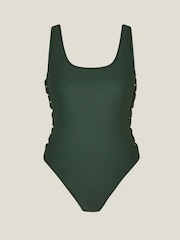 Accessorize Green Macramé Swimsuit - Image 3 of 3