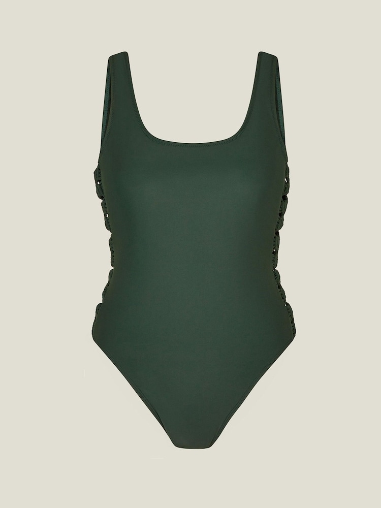 Accessorize Green Macramé Swimsuit - Image 3 of 3 Accessorize Green Macramé Swimsuit - Image 3 of 3