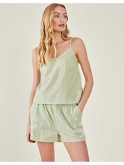 Accessorize Embroidered Stripe Vest 100% Cotton Pyjama Set - صورة 1 من 4