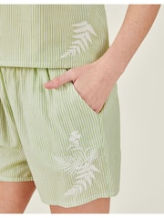 Accessorize Embroidered Stripe Vest 100% Cotton Pyjama Set - صورة 3 من 4