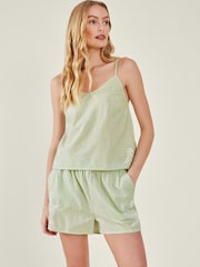 Accessorize Embroidered Stripe Vest 100% Cotton Pyjama Set - صورة 4 من 4