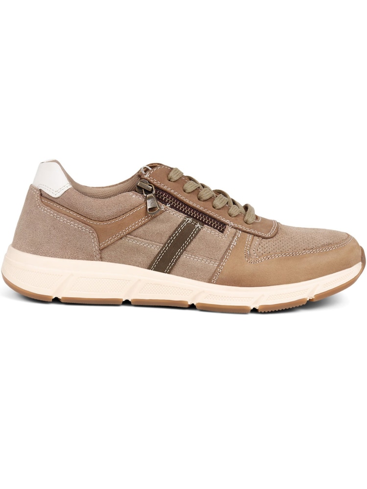 Pavers Natural Lace Up Leather Trainers - Image 1 of 5