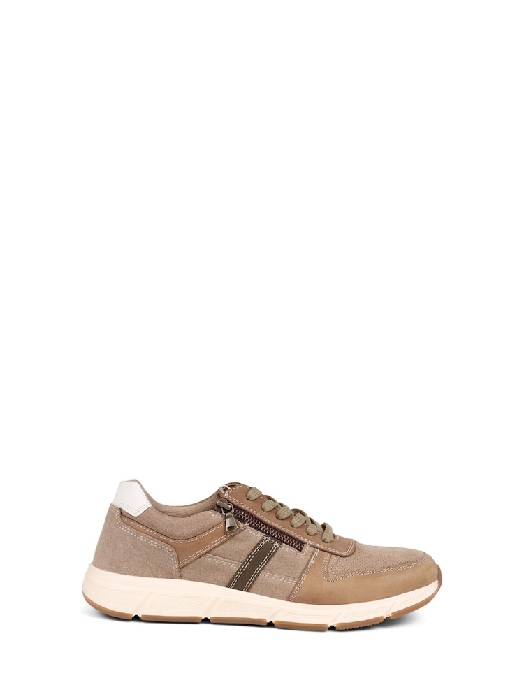 Pavers Natural Lace Up Leather Trainers - Image 1 of 5 Pavers Natural Lace Up Leather Trainers - Image 1 of 5