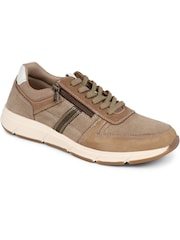 Pavers Natural Lace Up Leather Trainers - Image 2 of 5