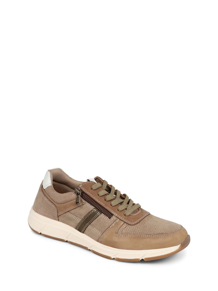 Pavers Natural Lace Up Leather Trainers - Image 2 of 5 Pavers Natural Lace Up Leather Trainers - Image 2 of 5