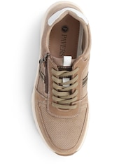 Pavers Natural Lace Up Leather Trainers - Image 4 of 5