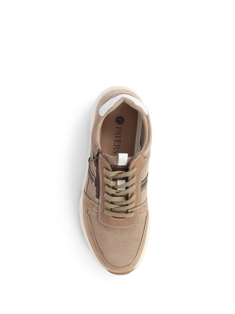 Pavers Natural Lace Up Leather Trainers - Image 5 of 5 Pavers Natural Lace Up Leather Trainers - Image 5 of 5