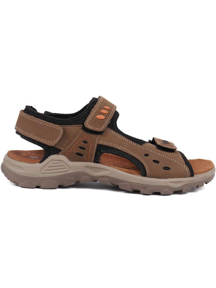 Pavers Dark Brown Pavers Full Adjustable Touch Fasten Brown Sandals - Image 1 of 5