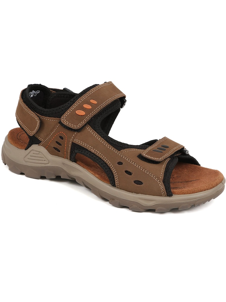 Pavers Dark Brown Pavers Full Adjustable Touch Fasten Brown Sandals - Image 2 of 5