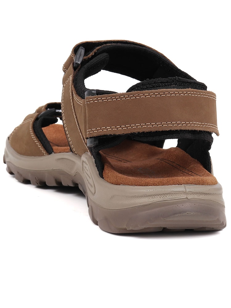 Pavers Dark Brown Pavers Full Adjustable Touch Fasten Brown Sandals - Image 3 of 5