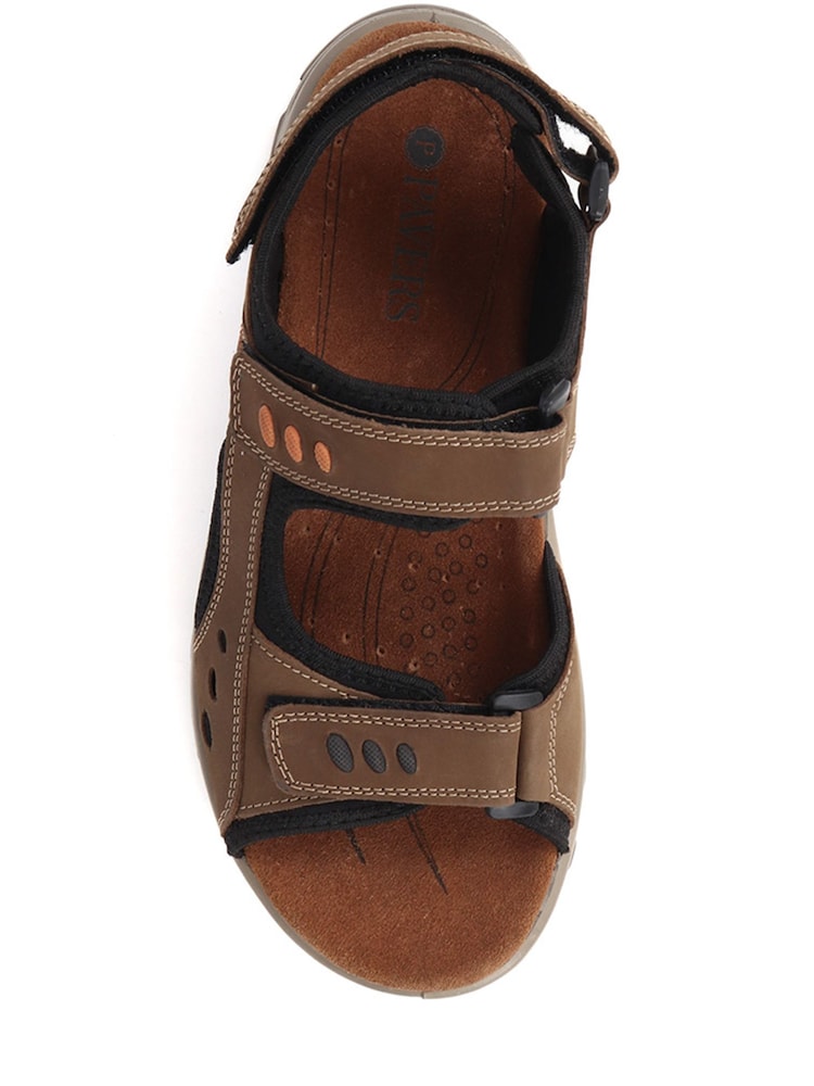 Pavers Dark Brown Pavers Full Adjustable Touch Fasten Brown Sandals - Image 4 of 5