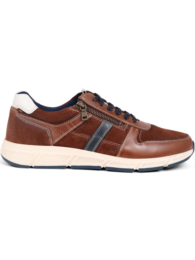 Pavers Lace Up Leather Brown Trainers - Image 1 of 5