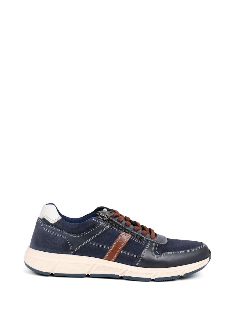 Pavers Blue Lace Up Leather Trainers - Image 1 of 5 Pavers Blue Lace Up Leather Trainers - Image 1 of 5