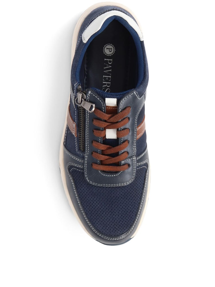 Pavers Blue Lace Up Leather Trainers - Image 4 of 5