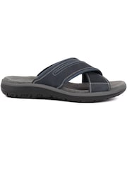 Синий - Pavers Slip On Leather Mule Brown Sandals - Изображение 1 из 5