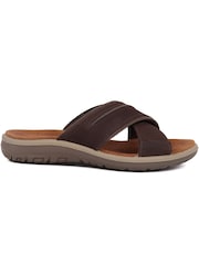 Коричневый - Pavers Slip On Leather Mule Brown Sandals - Изображение 1 из 5