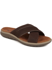 Коричневый - Pavers Slip On Leather Mule Brown Sandals - Изображение 2 из 5