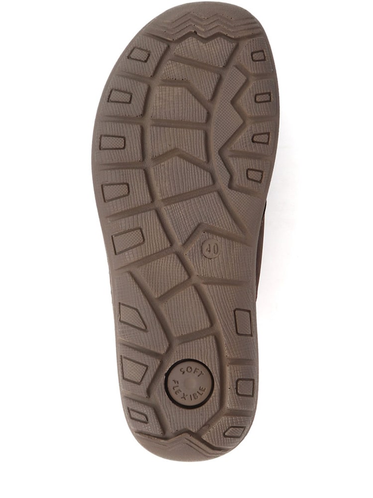 Коричневый - Pavers Slip On Leather Mule Brown Sandals - Изображение 5 из 5