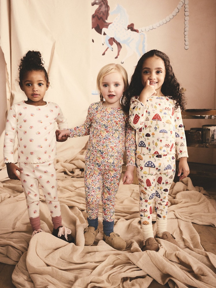 Cath Kidston Navy Floral Long Sleeve Ribbed T-Shirts 3 Pack (3mths-7yrs) - Image 1 of 10 Cath Kidston Navy Floral Long Sleeve Ribbed T-Shirts 3 Pack (3mths-7yrs) - Image 1 of 10