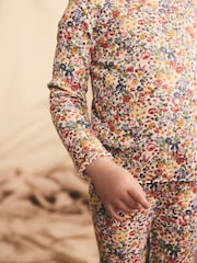 Cath Kidston Navy Floral Long Sleeve Ribbed T-Shirts 3 Pack (3mths-7yrs) - Image 4 of 10