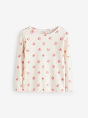 Cath Kidston Navy Floral Long Sleeve Ribbed T-Shirts 3 Pack (3mths-7yrs) - Image 7 of 10