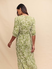 Nobody's Child Green Print Lavender Rachel Midi Dress - Image 2 of 5