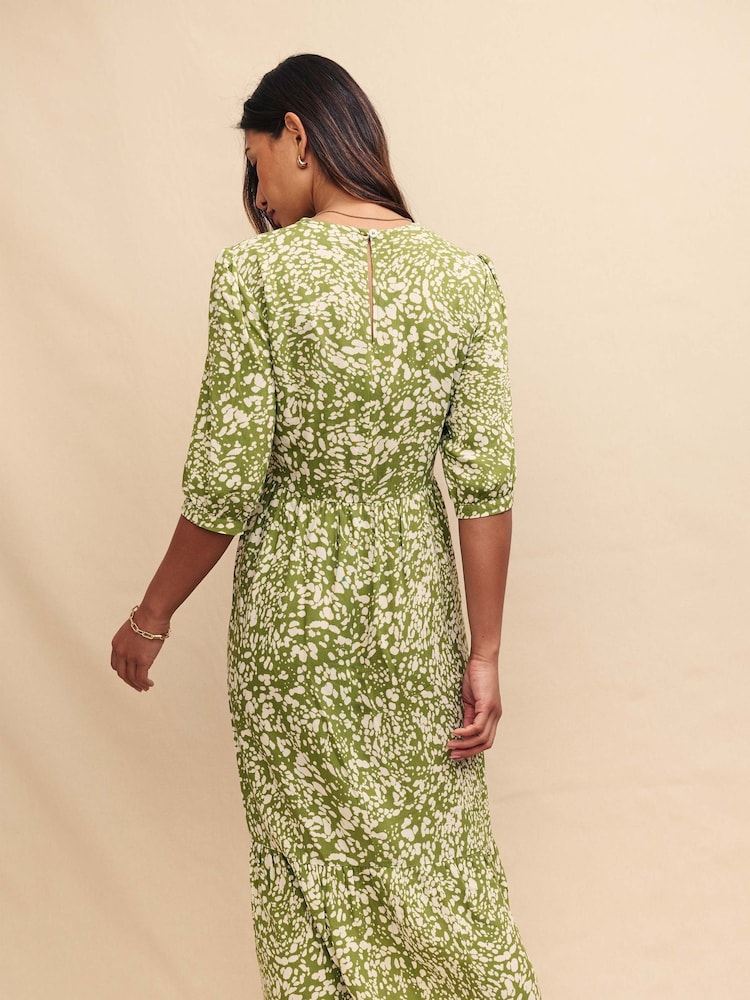 Nobody's Child Green Print Lavender Rachel Midi Dress - Image 2 of 5