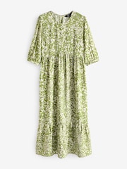 Nobody's Child Green Print Lavender Rachel Midi Dress - Image 5 of 5