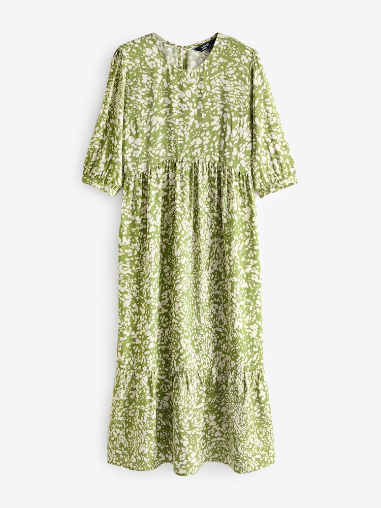 Nobody's Child Green Print Lavender Rachel Midi Dress - Image 5 of 5
