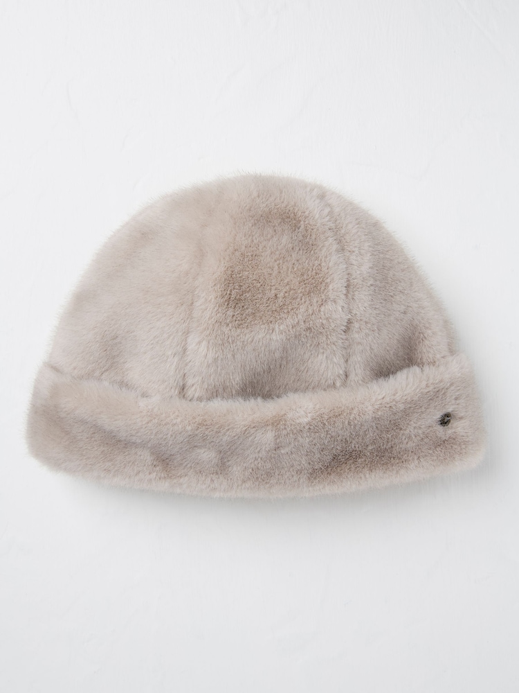 FatFace Natural Faux Fur Beanie - Image 2 of 3