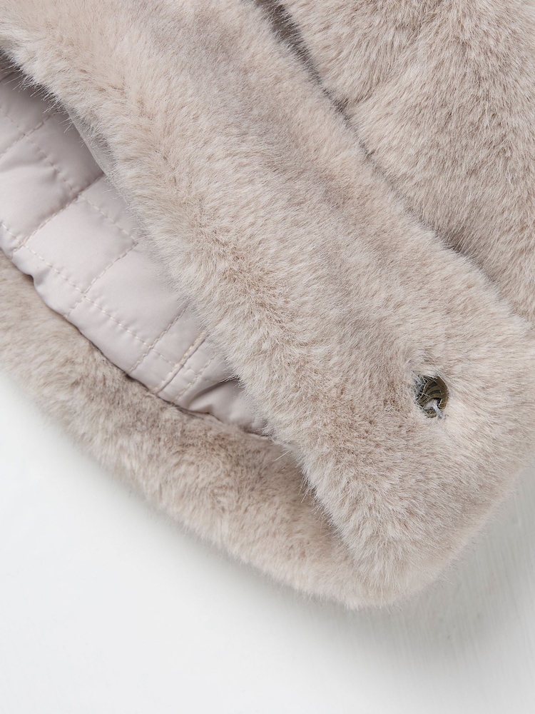 FatFace Natural Faux Fur Beanie - Image 3 of 3