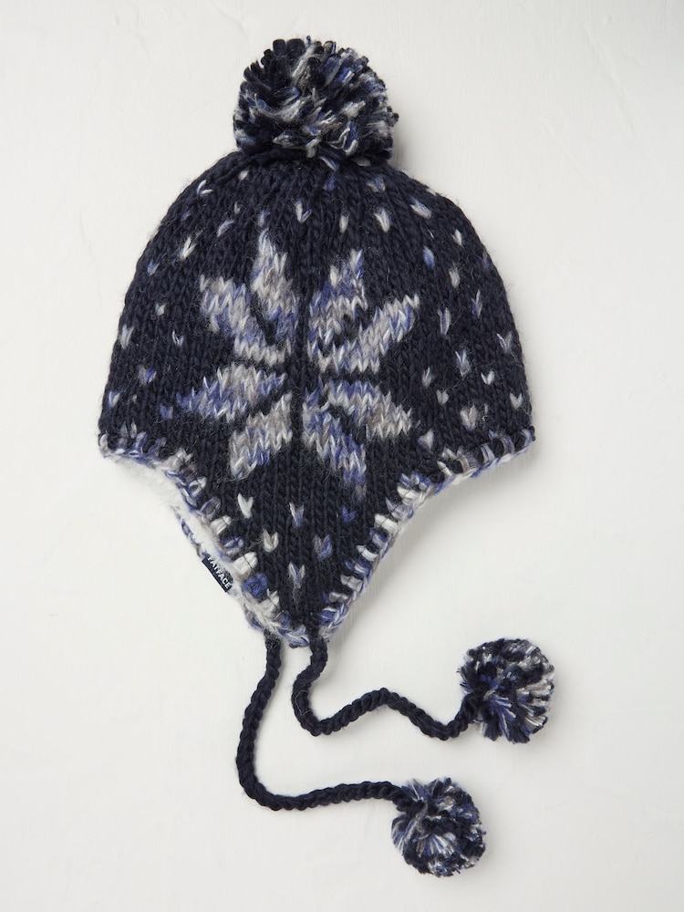 FatFace Navy Snowflake Trapper Hat - Image 1 of 2 FatFace Navy Snowflake Trapper Hat - Image 1 of 2