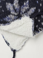 FatFace Navy Snowflake Trapper Hat - Image 2 of 2