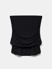 Mint Velvet Black Ruched Bardot Top - Image 3 of 4