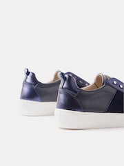 Mint Velvet Blue Suede Metallic Trainers - Image 3 of 4