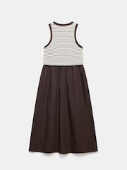 Mint Velvet Brown Stripe Jersey Midi Dress - Image 4 of 4