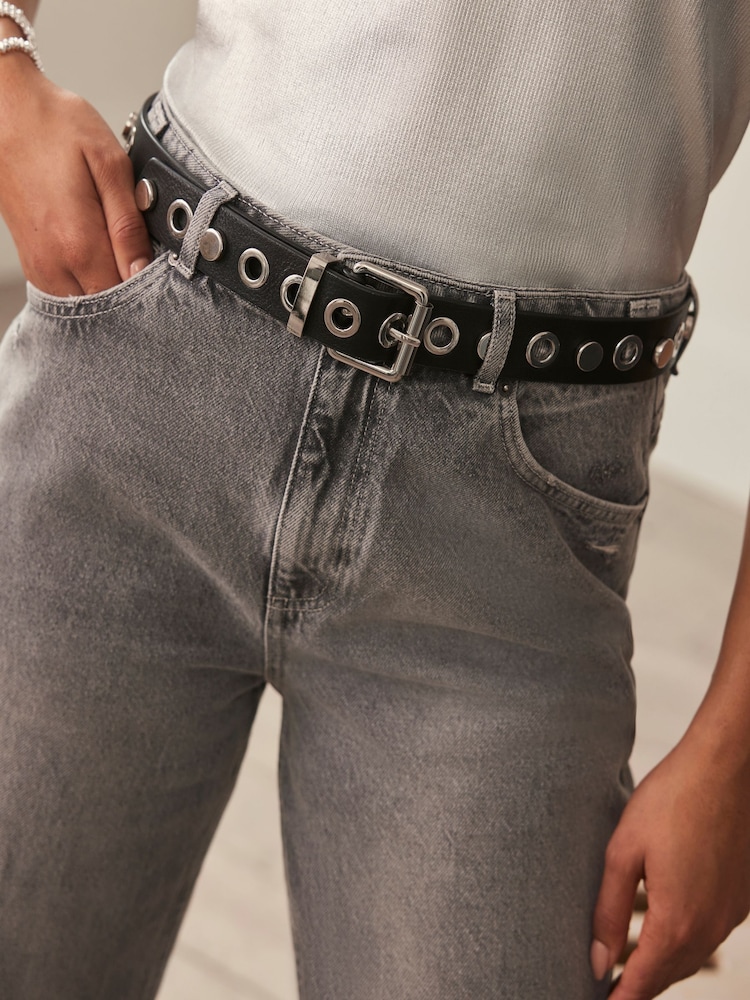 Mint Velvet Black Studded Leather Belt - Image 1 of 3 Mint Velvet Black Studded Leather Belt - Image 1 of 3