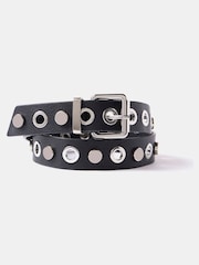 Mint Velvet Black Studded Leather Belt - Image 2 of 3