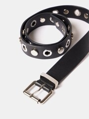 Mint Velvet Black Studded Leather Belt - Image 3 of 3