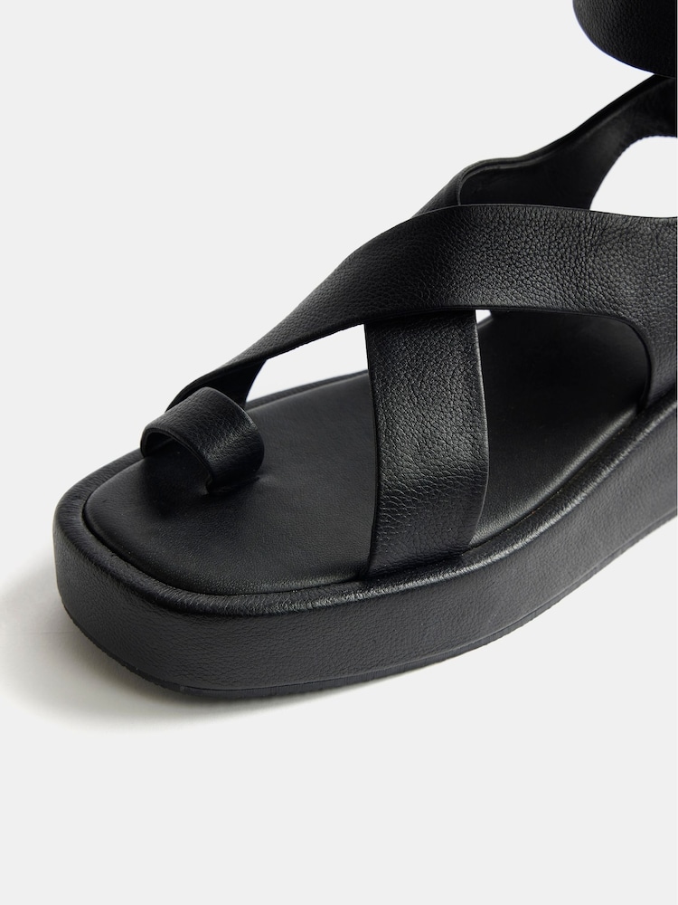 Mint Velvet Black Chunky Platform Sandals - Image 4 of 4