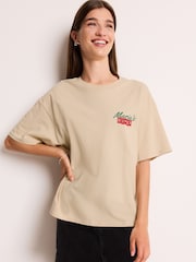 Neutral American Diner Print Slogan Back 100% Cotton Graphic T-Shirt - Image 2 of 6
