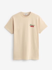 Neutral American Diner Print Slogan Back 100% Cotton Graphic T-Shirt - Image 4 of 6