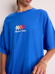 Blau/Kobalt - Relaxed Fit Slogan 100% Cotton Graphic San Francisco Runners Club T-Shirt - Bild 3 von 6