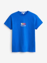 Blau/Kobalt - Relaxed Fit Slogan 100% Cotton Graphic San Francisco Runners Club T-Shirt - Bild 4 von 6