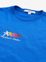 Blau/Kobalt - Relaxed Fit Slogan 100% Cotton Graphic San Francisco Runners Club T-Shirt - Bild 5 von 6