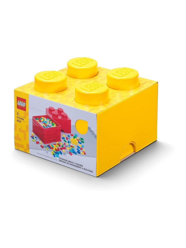 LEGO Yellow Storage Brick 4 Scaled Up Stackable Storage Box - Image 3 of 3